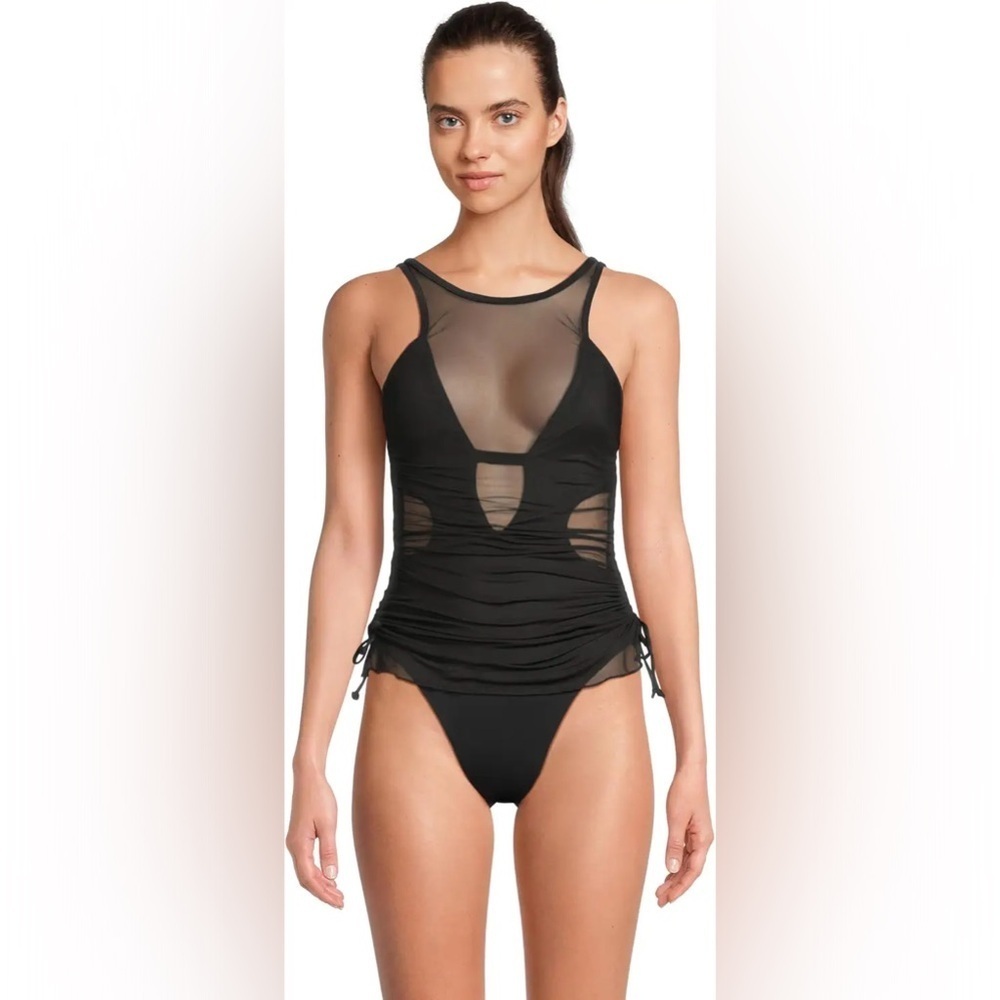 BECCA Muse Macie High Neck Mesh Overlay One Piece Size Medium